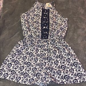 Lily Bleu Greek Blue China Printed Haltered Romper